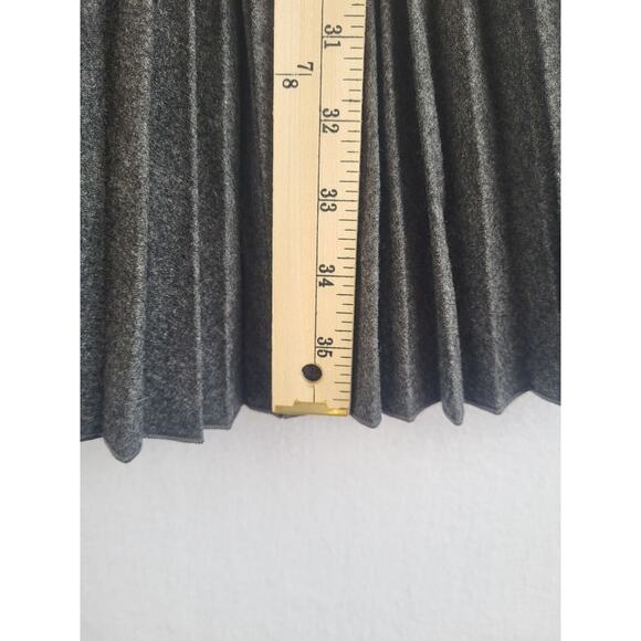 Theory Pleated Long Sleeve Sweater Dress Small Gray Wool Flannel Office Neutral - Picture 10 of 15